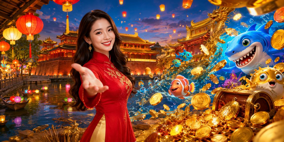 Người phụ nữ mặc áo dài Hội An duyệt thông tin voucher casino trên ứng dụng điện thoại